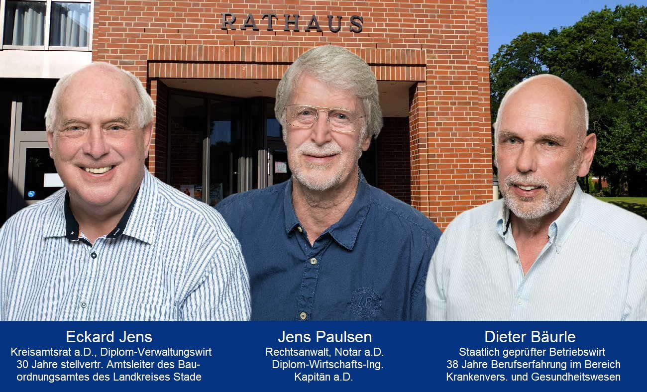 Bürgerliche Wählergruppe: Eckard Jens, Jens Paulsen und Dieter Bäuerle